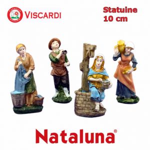 Statuine presepio. Personaggi Presepe 20cm NATALUNA 8 figure assortite dipinte 